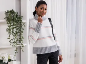 Alison Sheri white & grey sweater