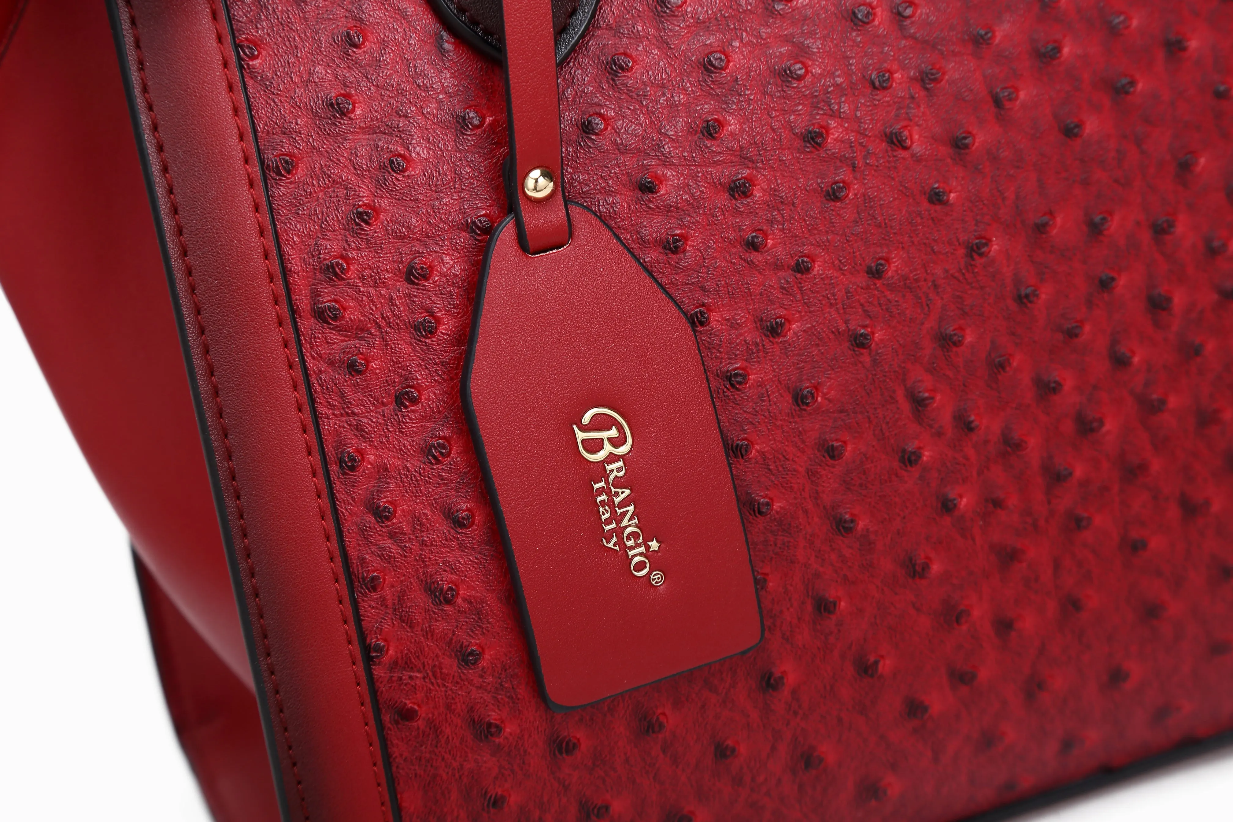 Brangio Ostrich-Embossed Handbag