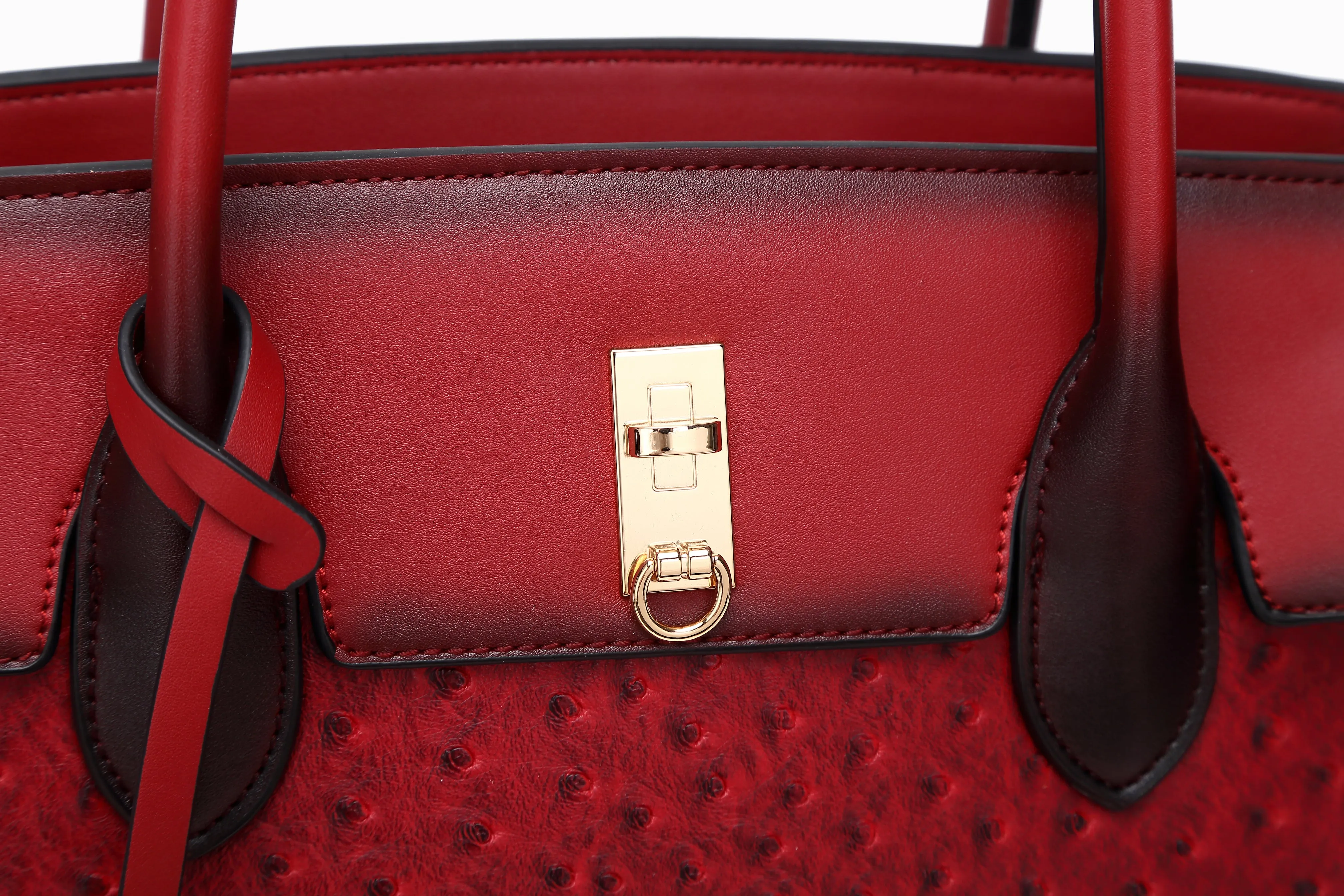 Brangio Ostrich-Embossed Handbag