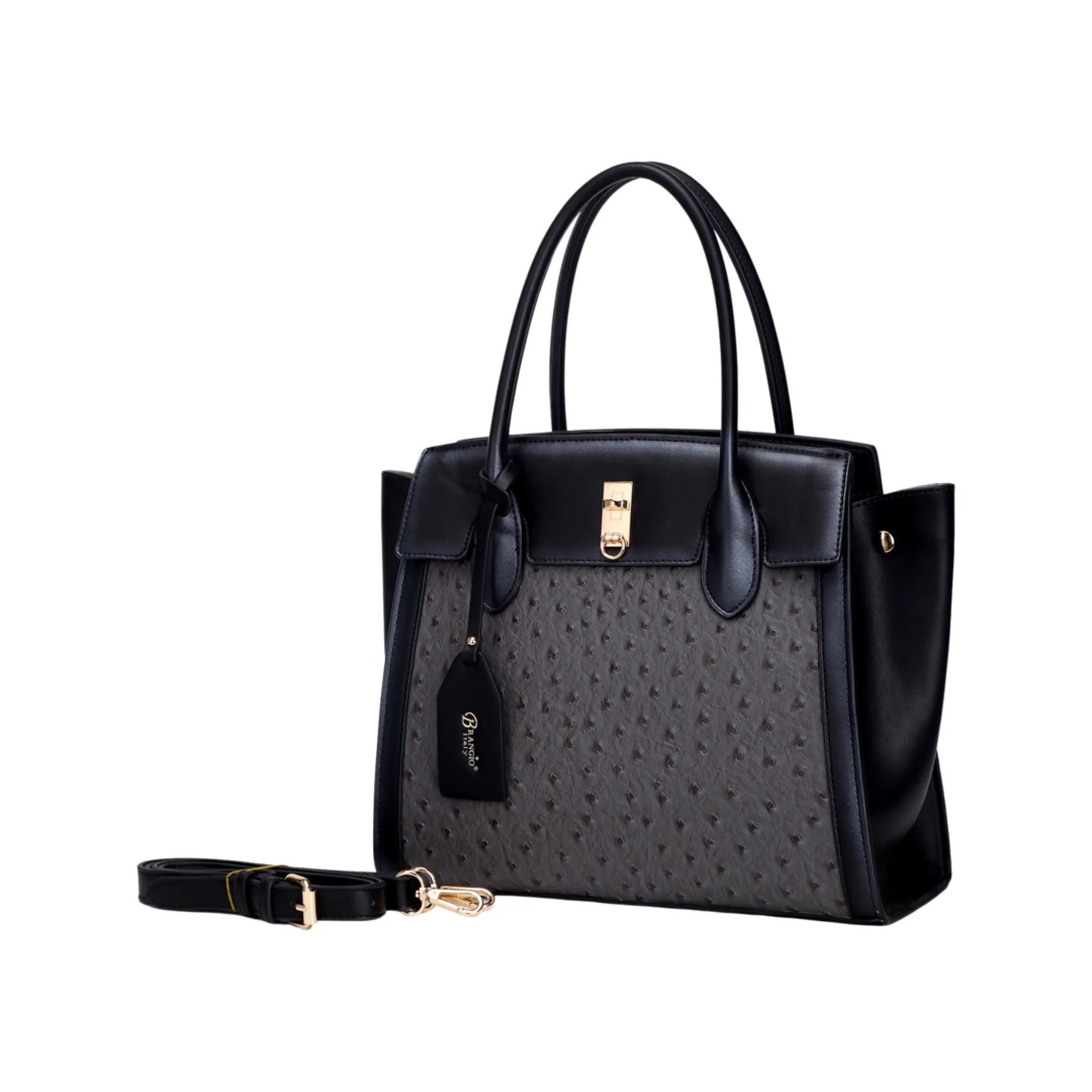 Brangio Ostrich-Embossed Handbag