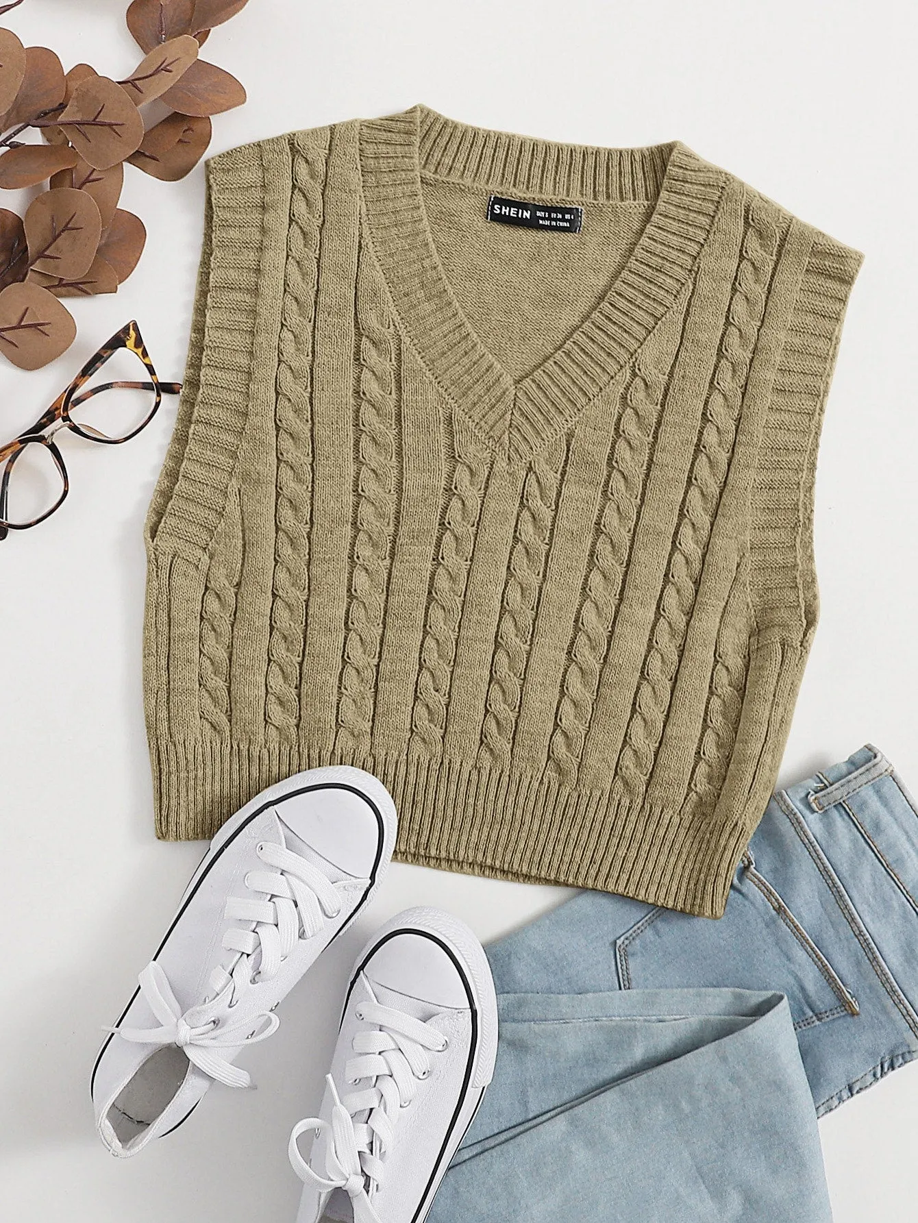Cable Knit Sweater Vest