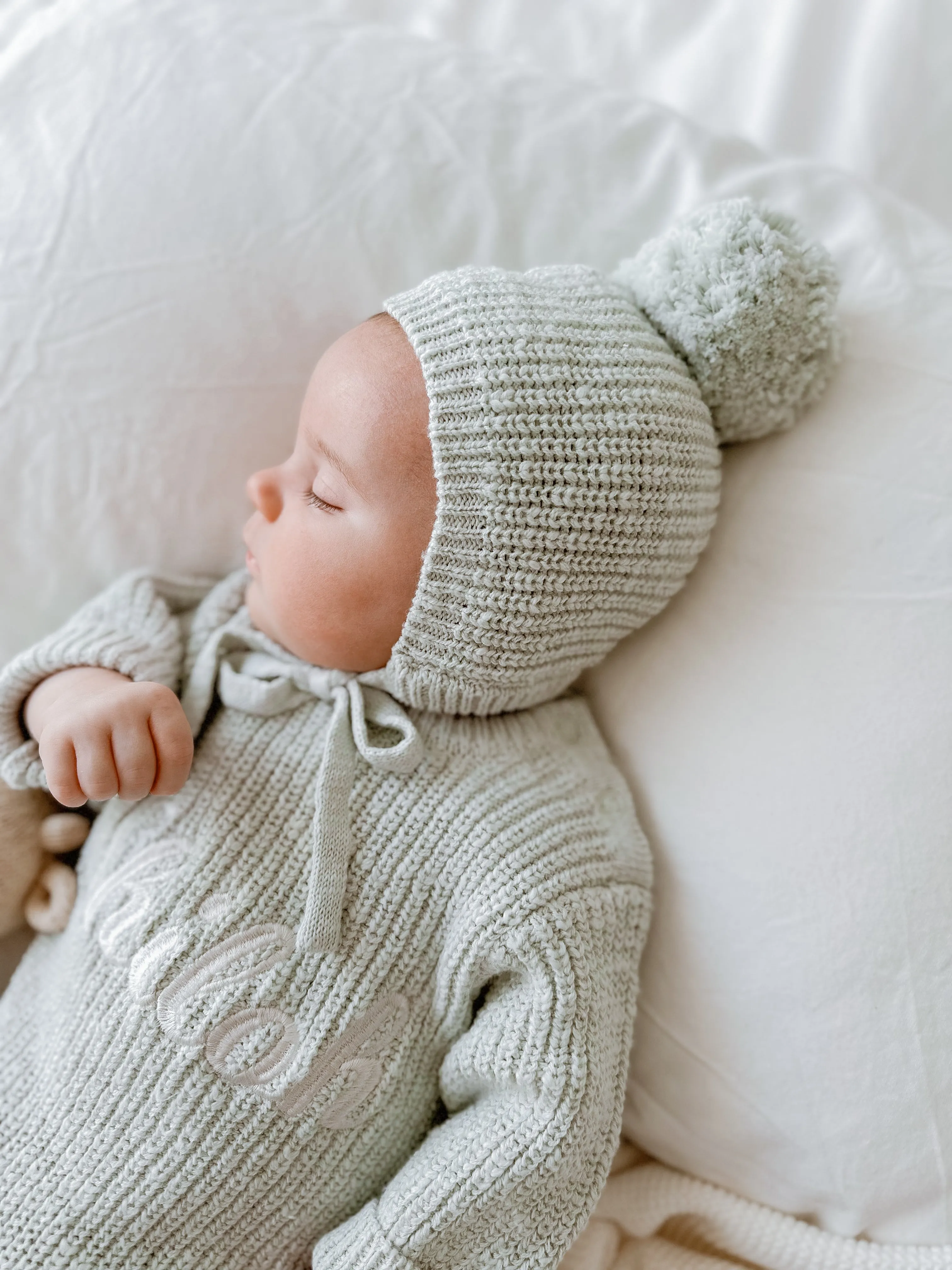 Chunky Knit Bonnet - Periwinkle Blue