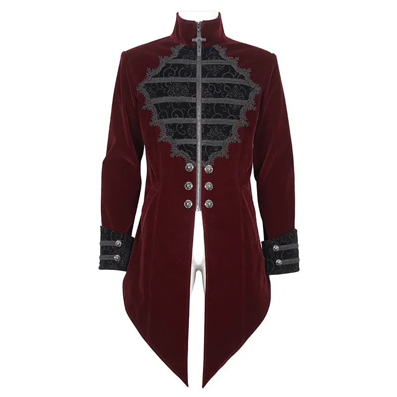 CT21502 wine Gothic stand collar tuxedo men's jacket