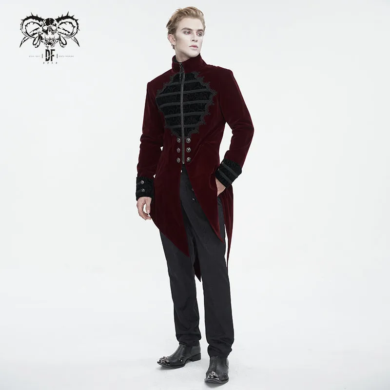 CT21502 wine Gothic stand collar tuxedo men's jacket