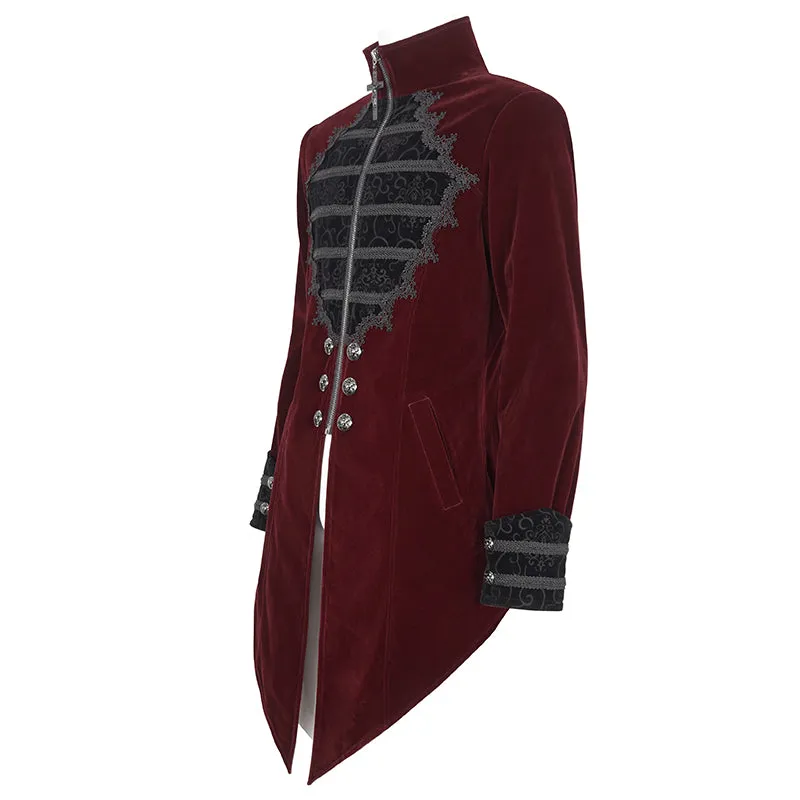 CT21502 wine Gothic stand collar tuxedo men's jacket