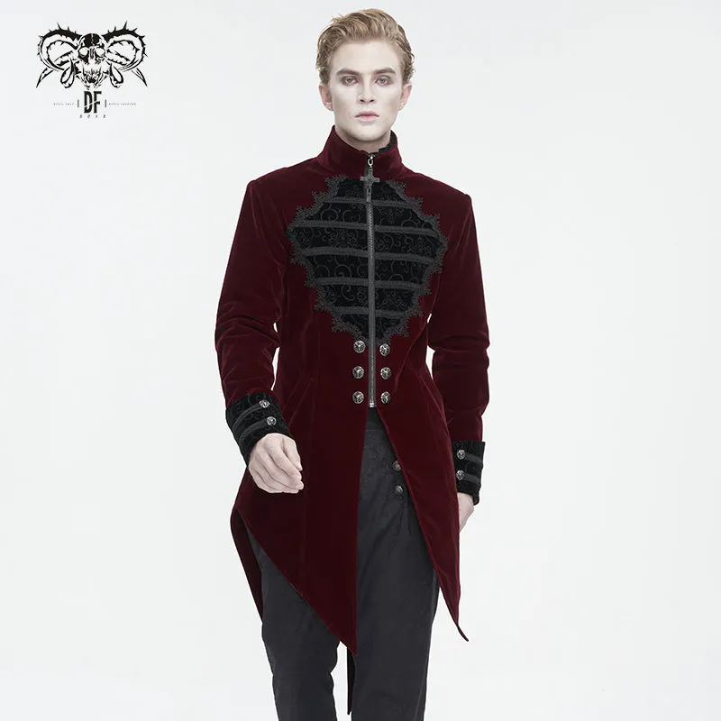 CT21502 wine Gothic stand collar tuxedo men's jacket