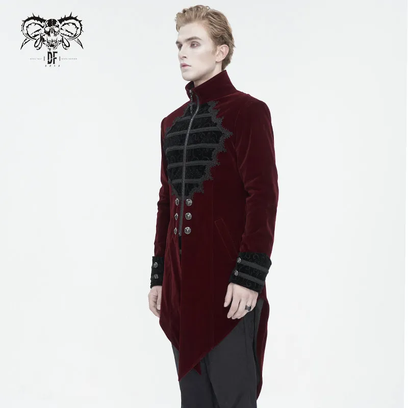 CT21502 wine Gothic stand collar tuxedo men's jacket