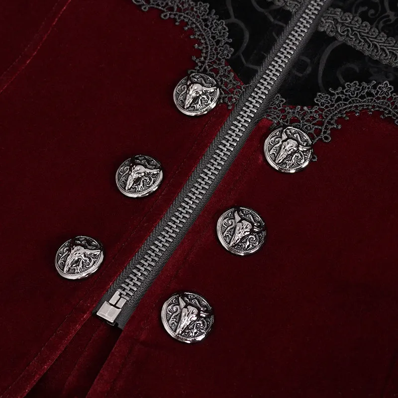 CT21502 wine Gothic stand collar tuxedo men's jacket