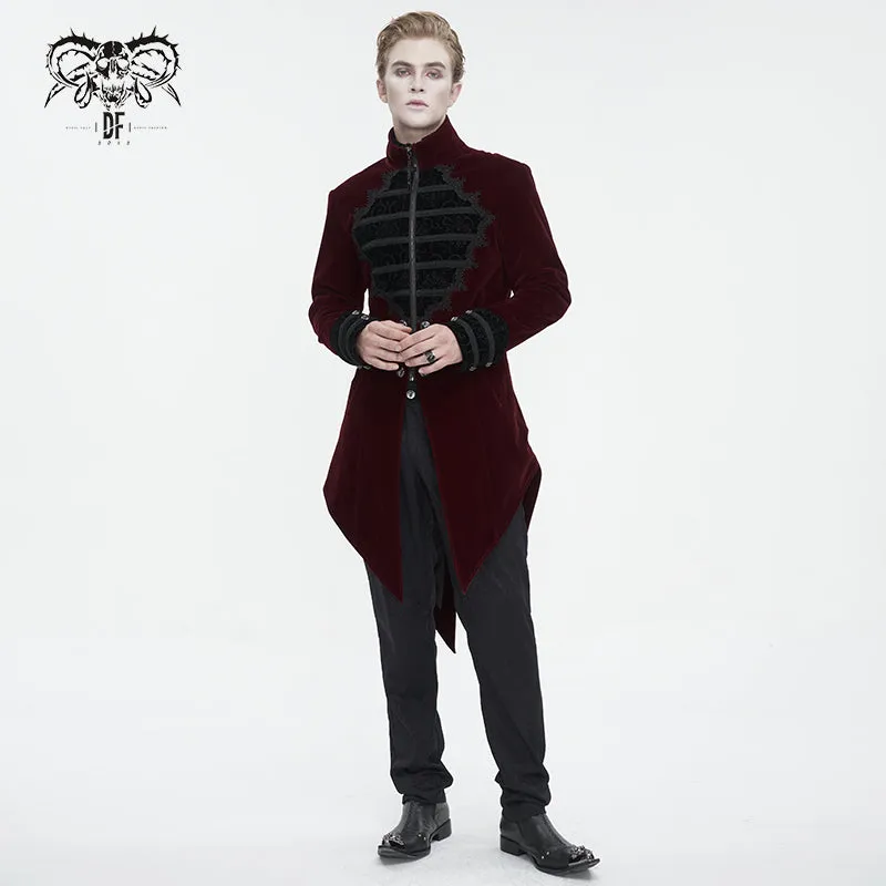CT21502 wine Gothic stand collar tuxedo men's jacket
