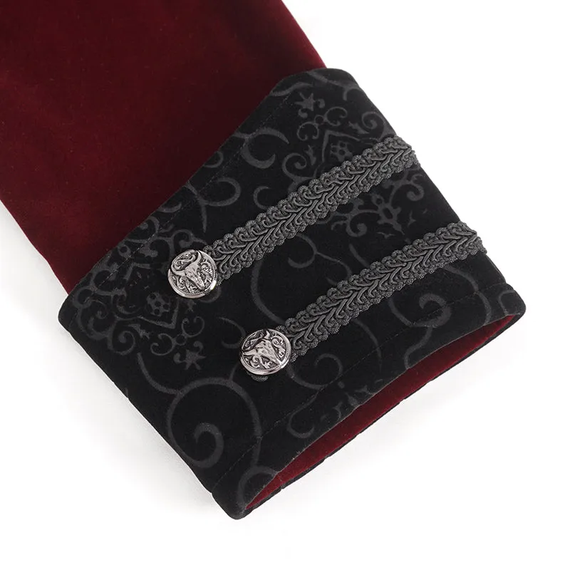 CT21502 wine Gothic stand collar tuxedo men's jacket