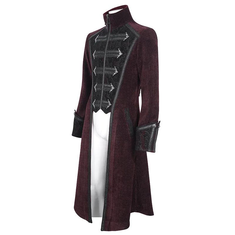 CT23802 Wine Men long chenille coat