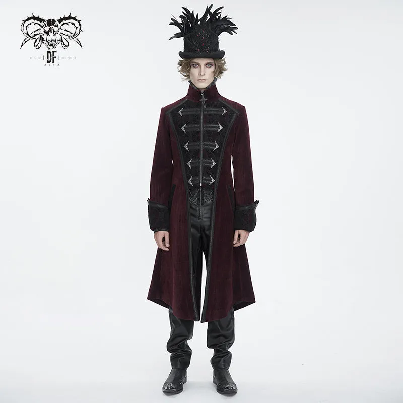 CT23802 Wine Men long chenille coat