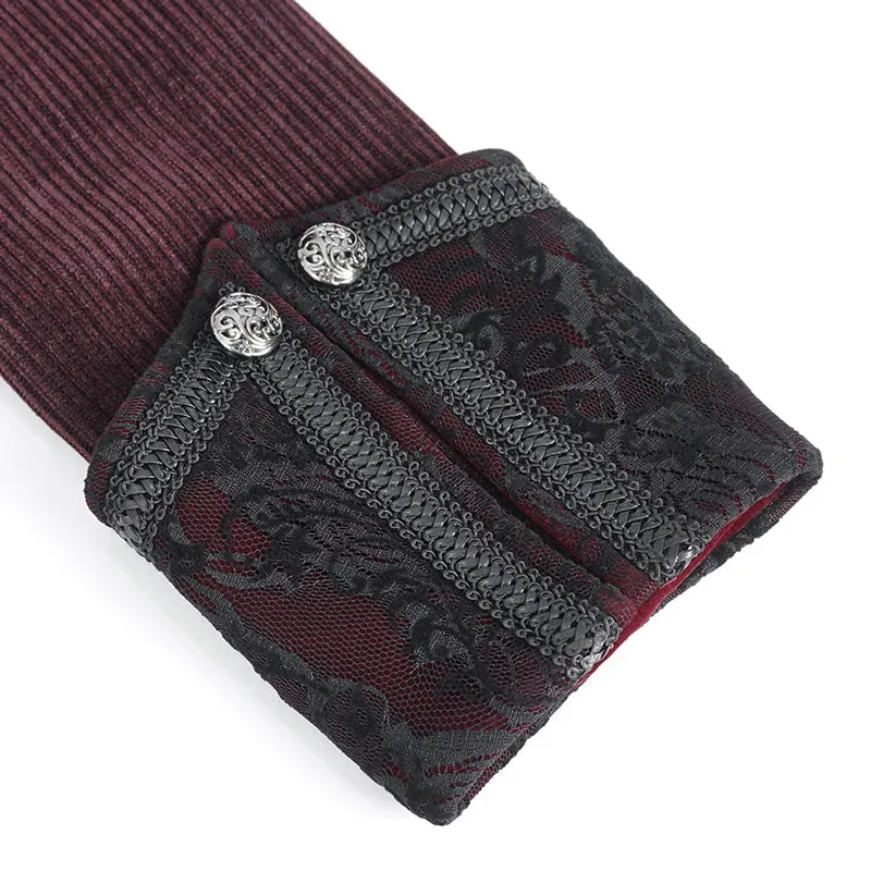 CT23802 Wine Men long chenille coat