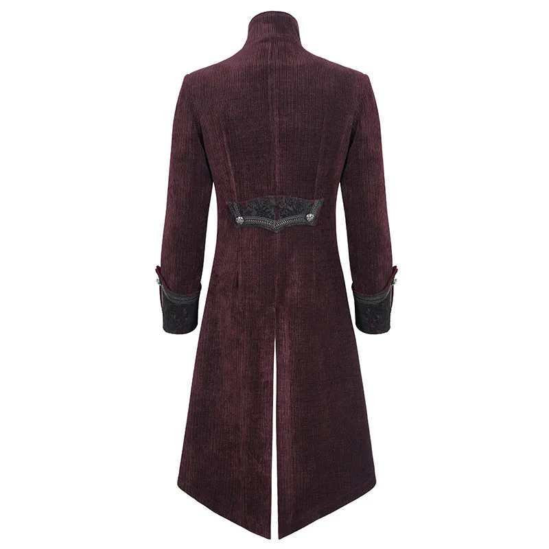 CT23802 Wine Men long chenille coat