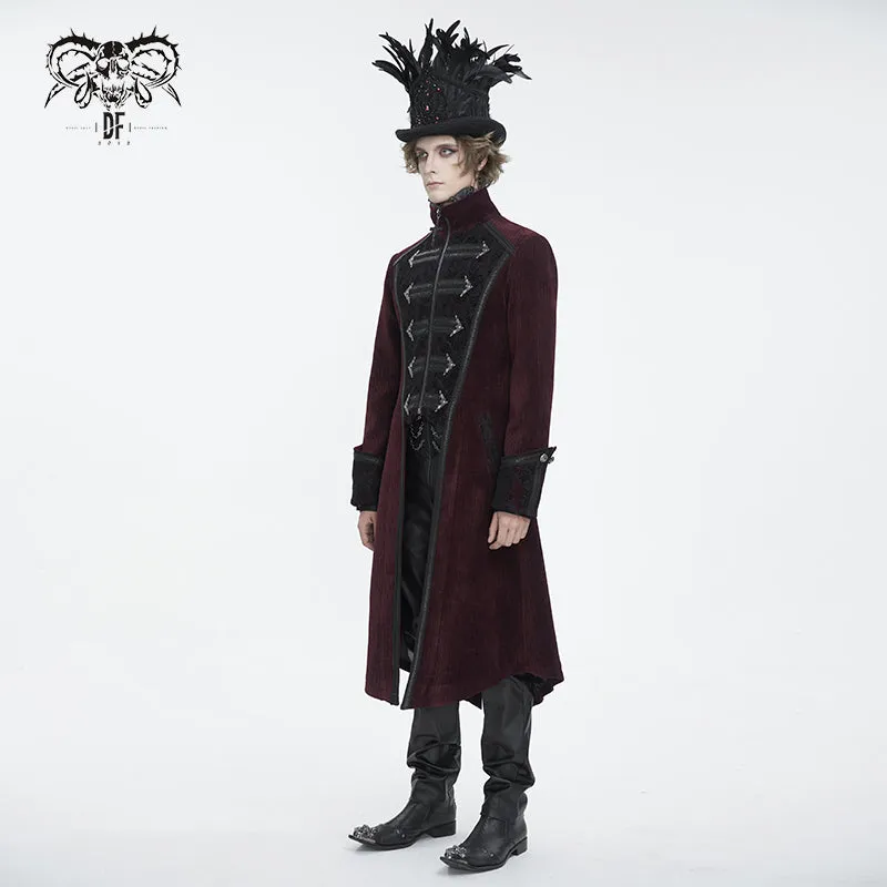 CT23802 Wine Men long chenille coat