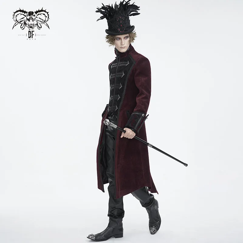 CT23802 Wine Men long chenille coat