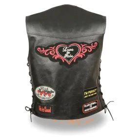 ELL4900 Ladies Side Lace Love to Ride" Vest Pre-Patched