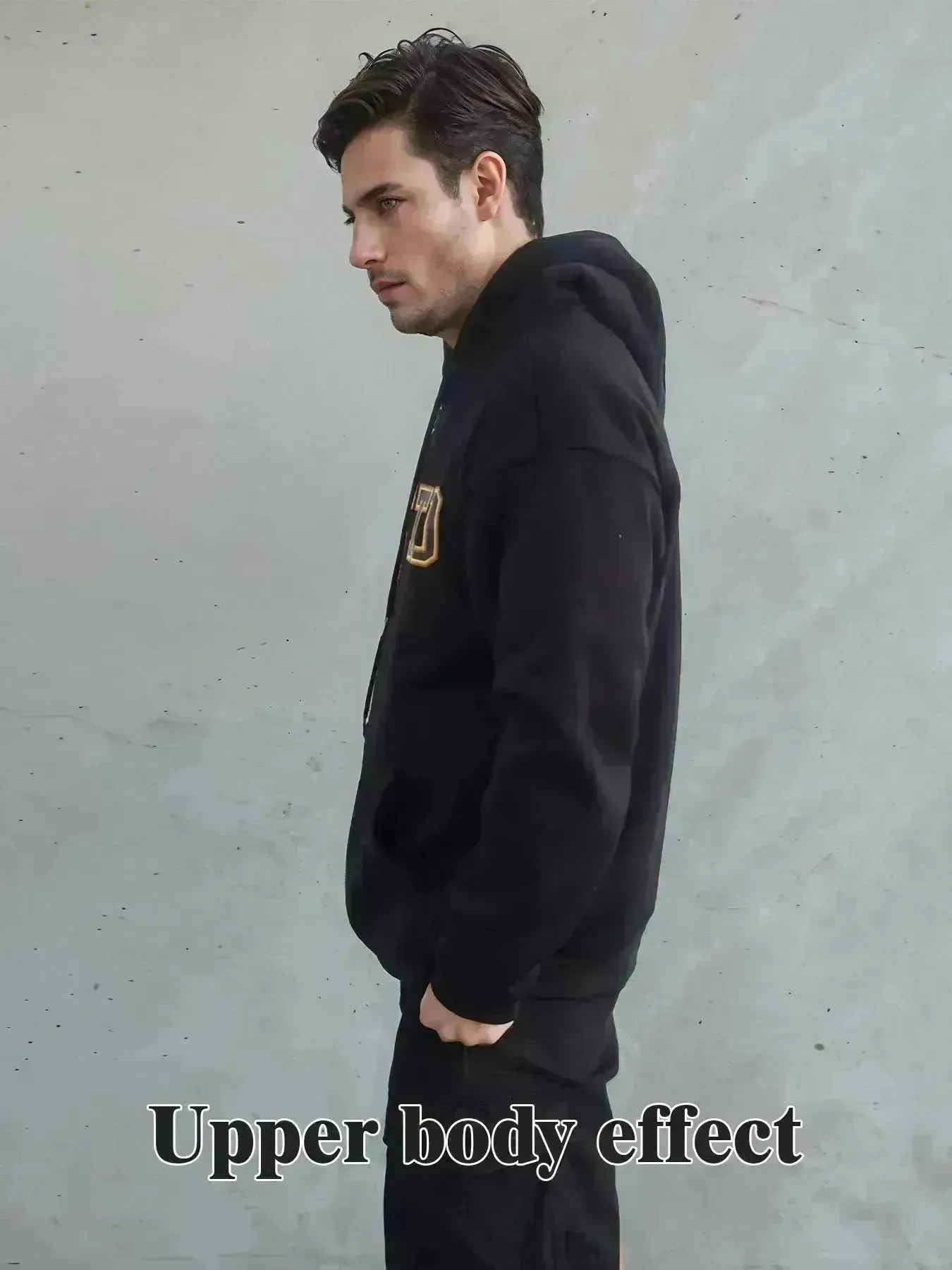 Fashionable Solid Color Long Sleeved Printed Unisex Hoodie