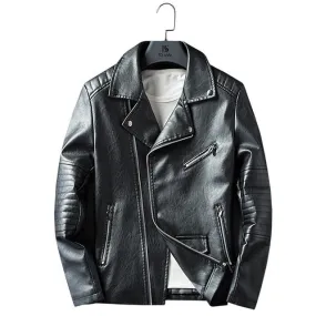 GustOmerD Brand 2017 Autumn Winter Casual Zipper PU Leather Jacket