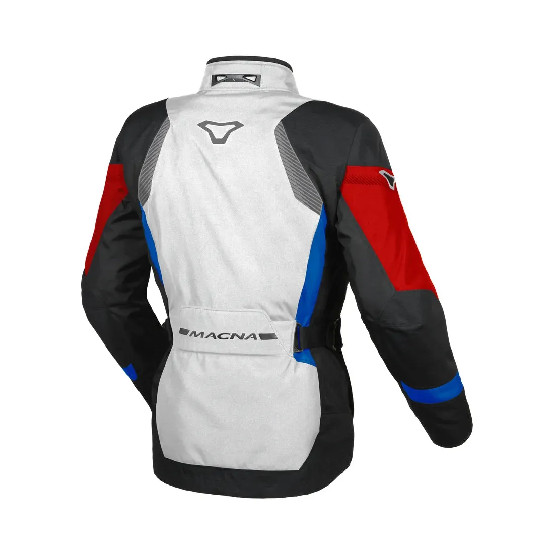Macna Rancher Ladies Textile Jacket Light Grey / Blue / Red