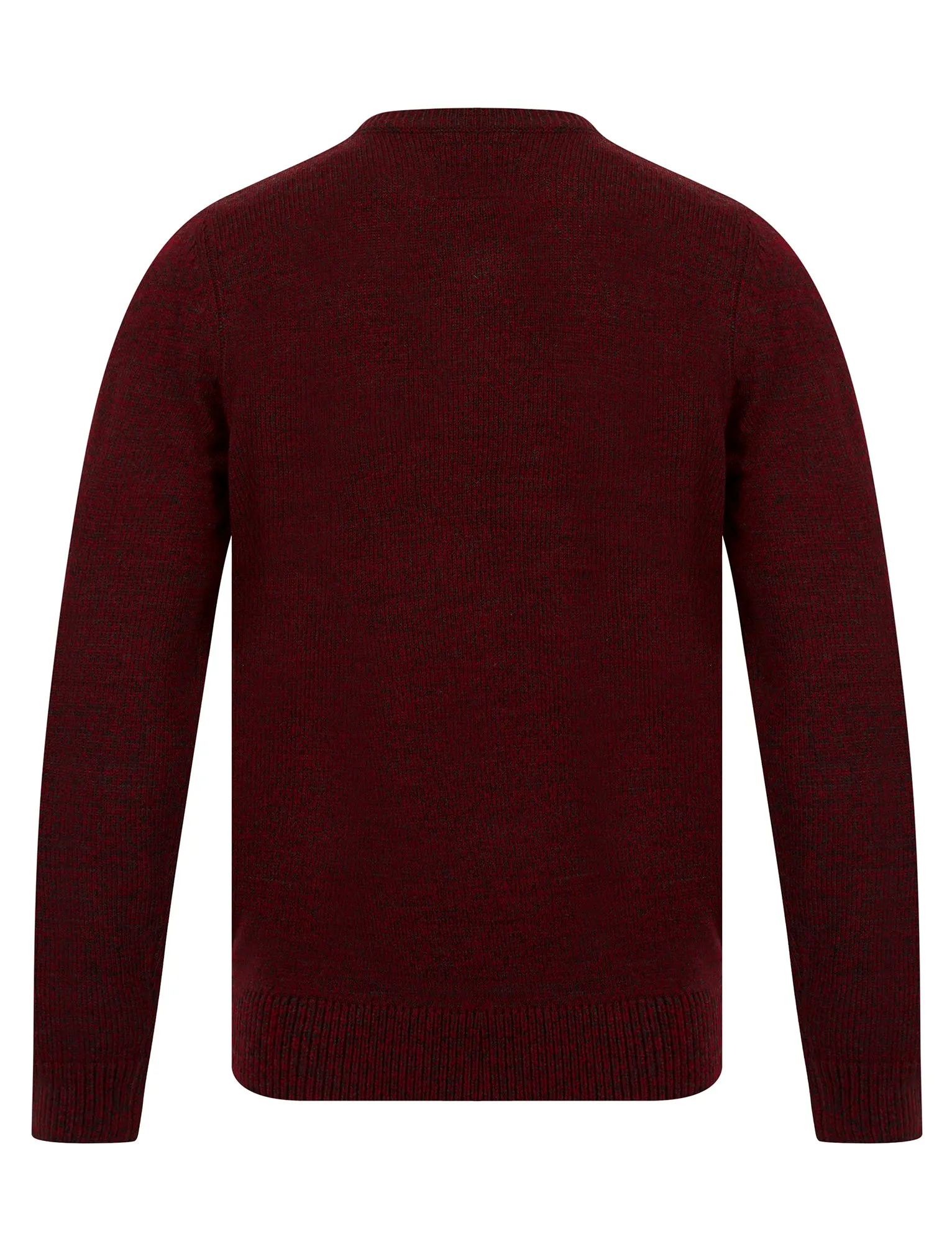 Men's Deerer Motif Novelty Christmas Jumper in Christmas Red / Charcoal Twist - Merry Christmas