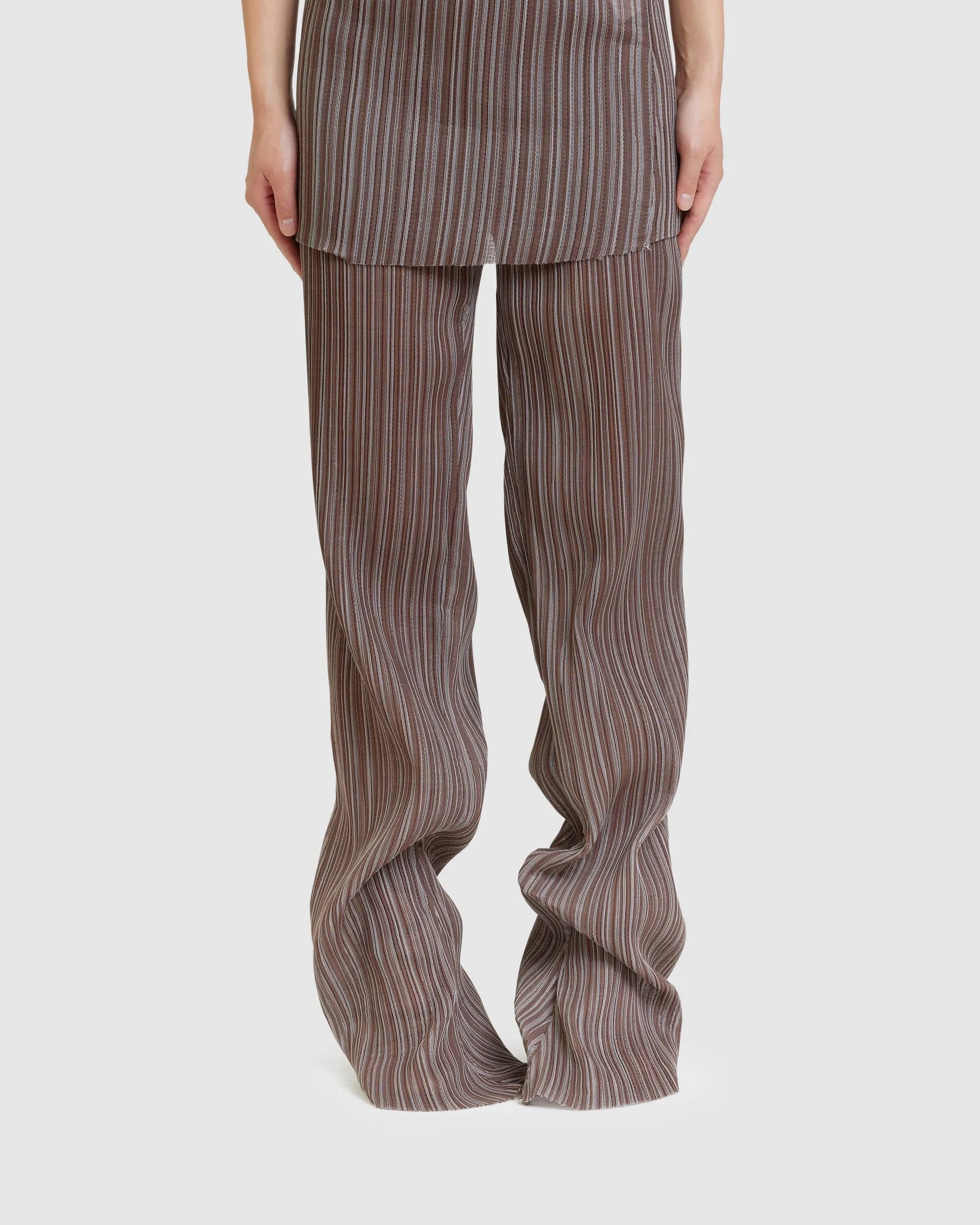 Pleated Mermaid Pants Brown (W)