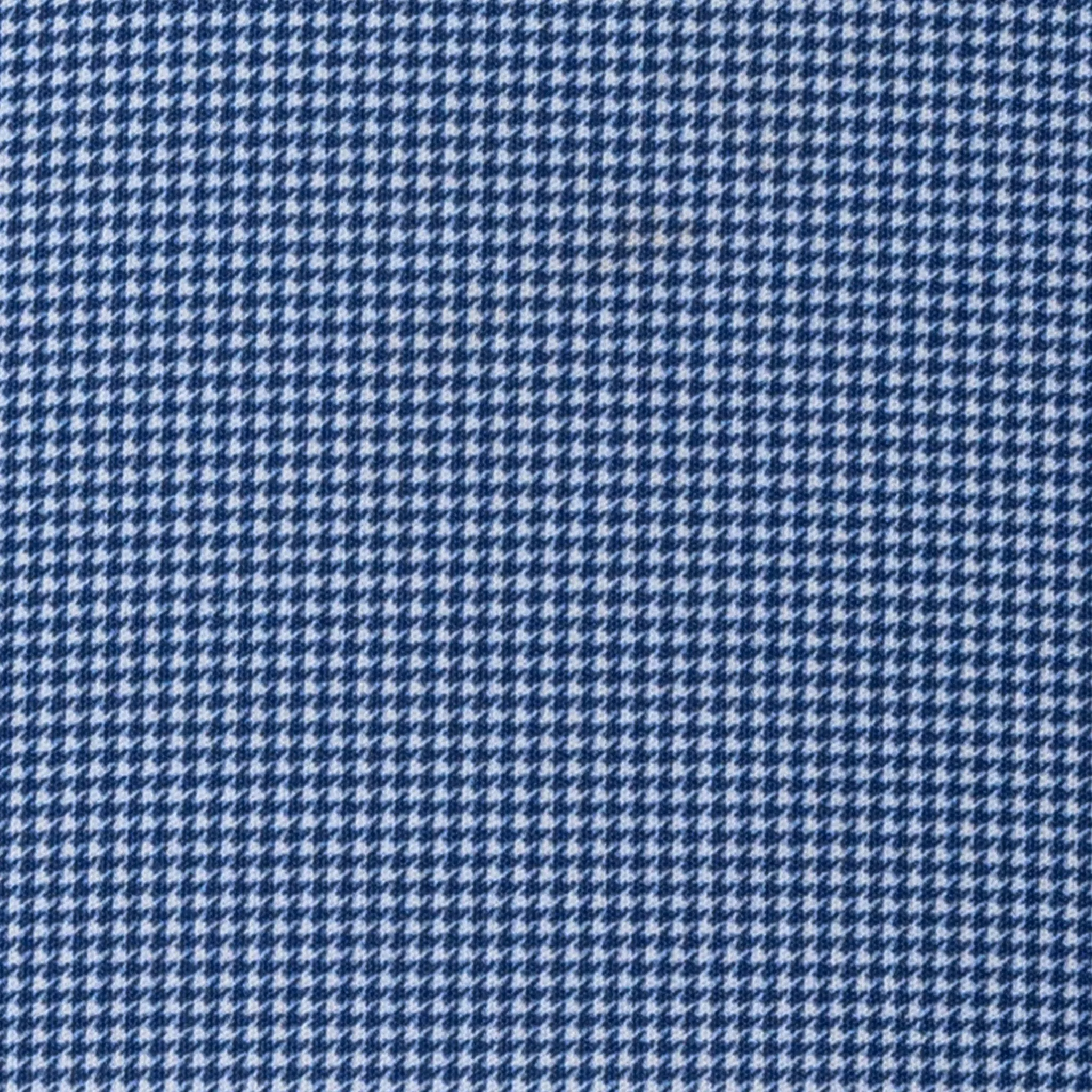 Quattro Flex Dress Shirt with Semi-Spread Collar Navy Houndstooth