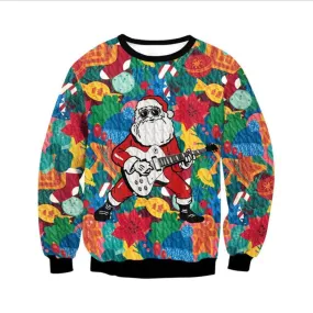 Santa Rockstar Ugly Christmas Sweater