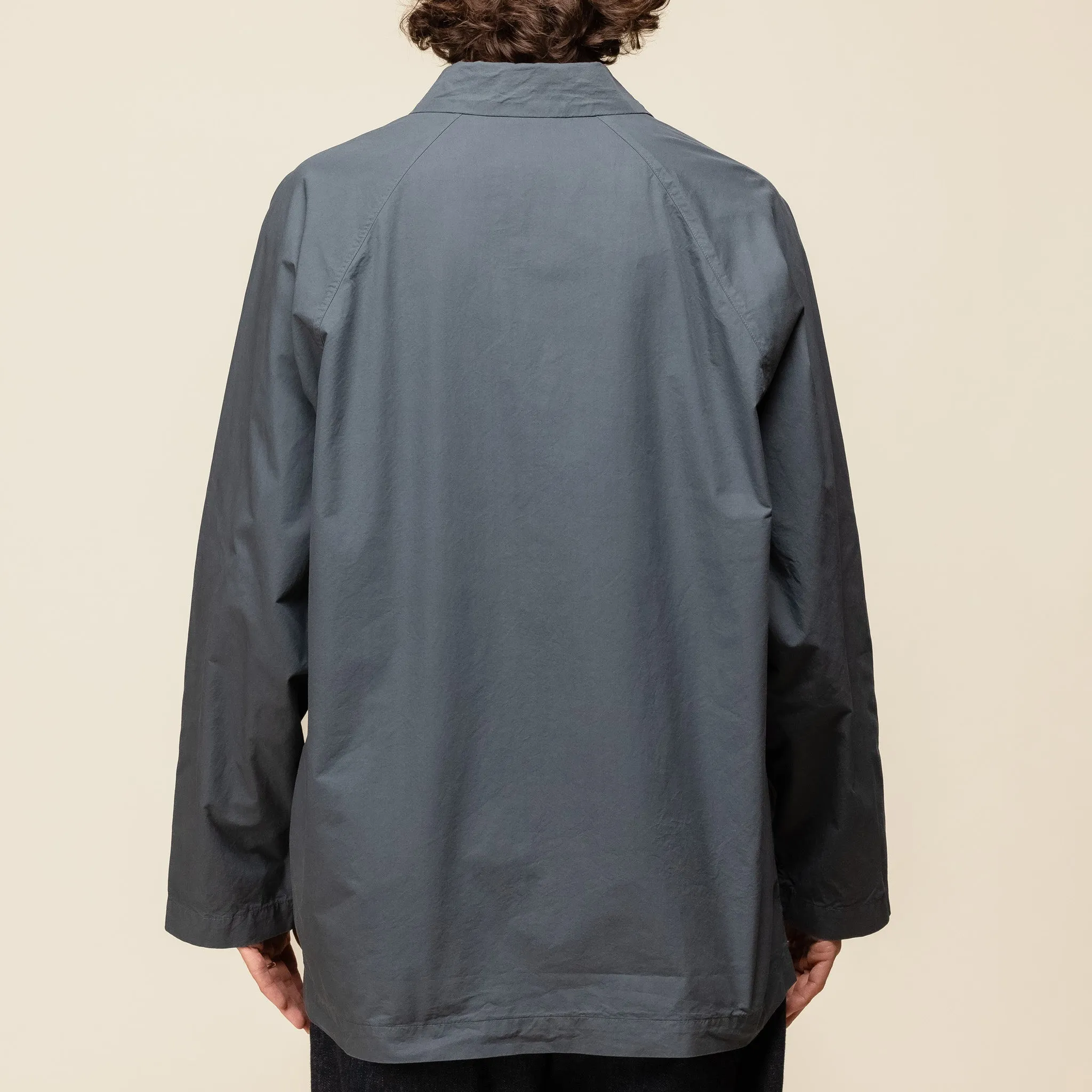 Still by Hand - Garment Dyed Half Coat - Teal Blue