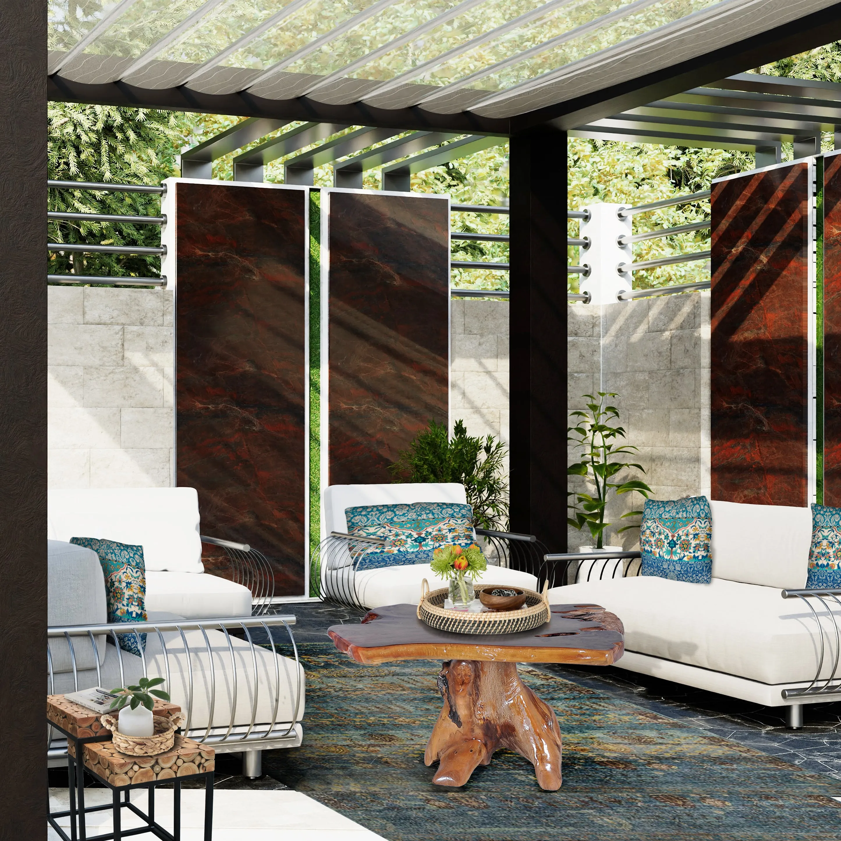 Teak Wood Slab Coffee Table
