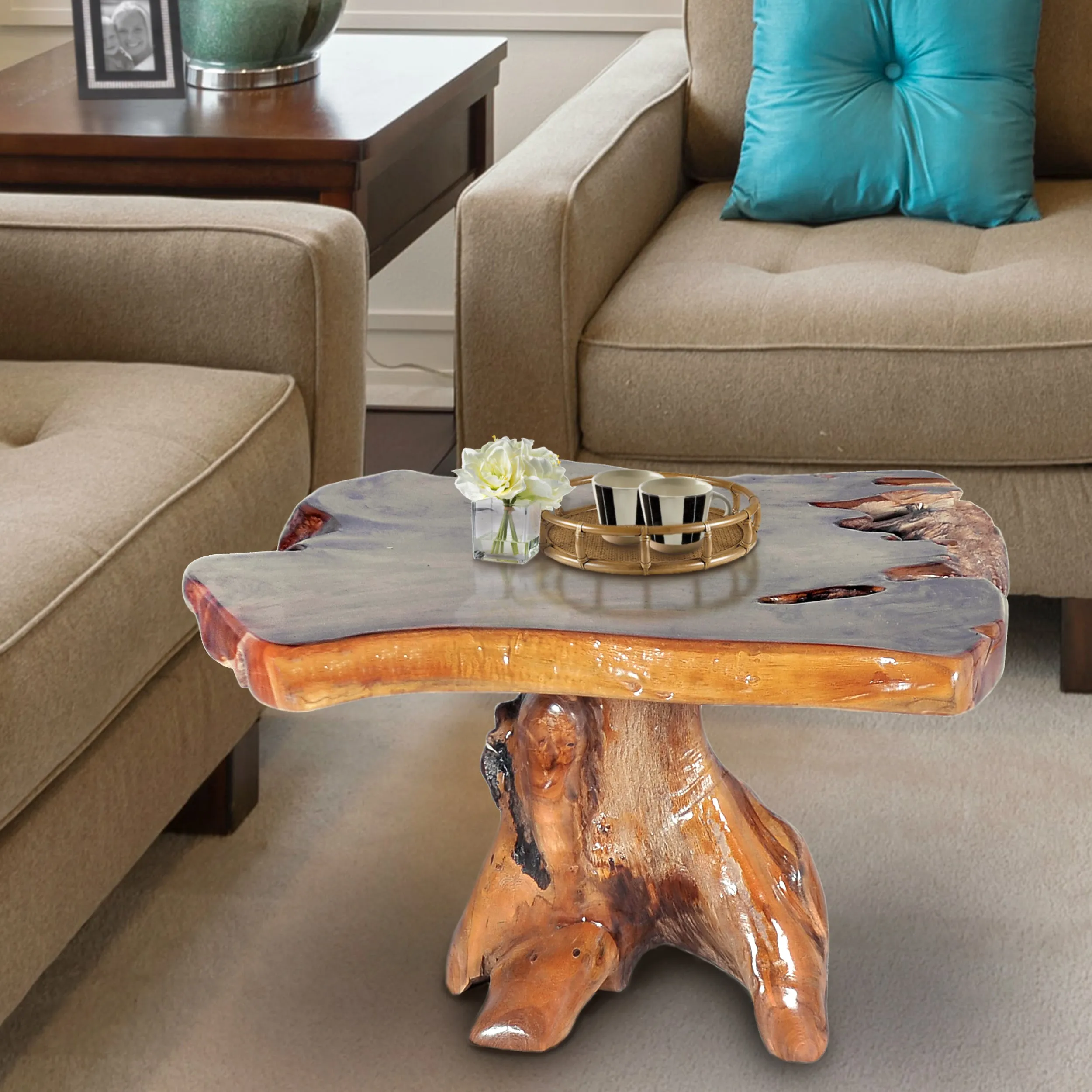 Teak Wood Slab Coffee Table