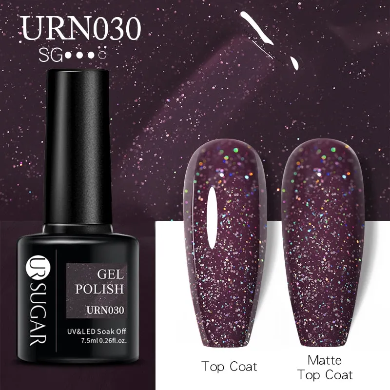 Wenkouban  Glitter Nail Gel Polish Color Glitter Sequins Shiny Gel Long Lasting Base Top Nail Art Varnish