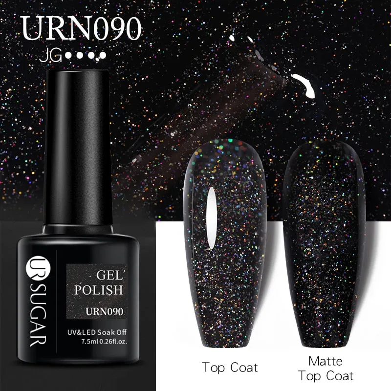 Wenkouban  Glitter Nail Gel Polish Color Glitter Sequins Shiny Gel Long Lasting Base Top Nail Art Varnish