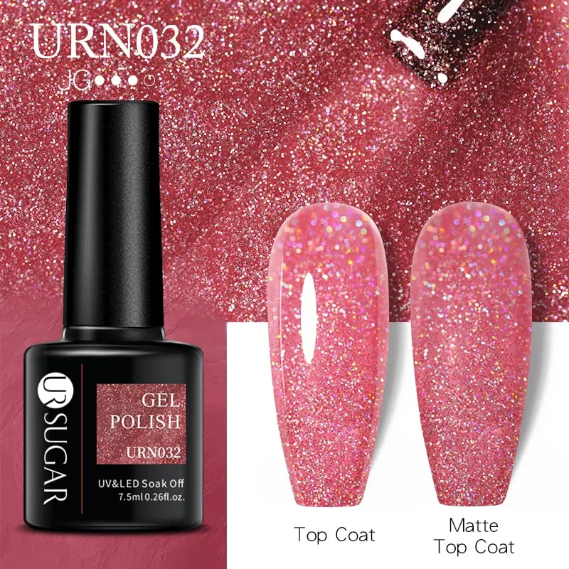 Wenkouban  Glitter Nail Gel Polish Color Glitter Sequins Shiny Gel Long Lasting Base Top Nail Art Varnish