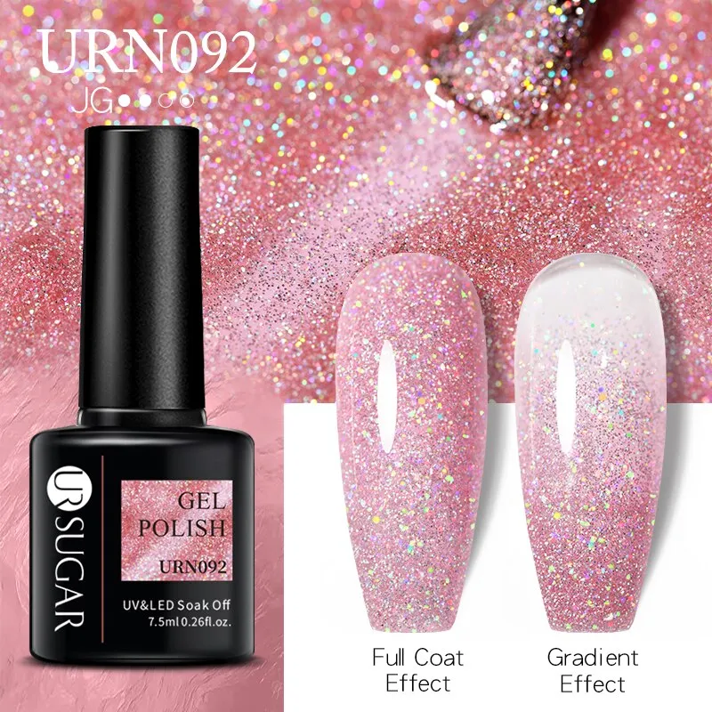 Wenkouban  Glitter Nail Gel Polish Color Glitter Sequins Shiny Gel Long Lasting Base Top Nail Art Varnish