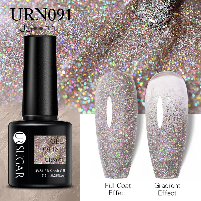 Wenkouban  Glitter Nail Gel Polish Color Glitter Sequins Shiny Gel Long Lasting Base Top Nail Art Varnish
