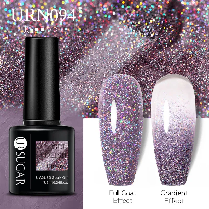 Wenkouban  Glitter Nail Gel Polish Color Glitter Sequins Shiny Gel Long Lasting Base Top Nail Art Varnish