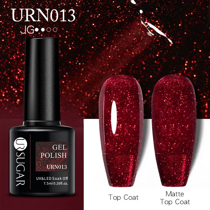 Wenkouban  Glitter Nail Gel Polish Color Glitter Sequins Shiny Gel Long Lasting Base Top Nail Art Varnish