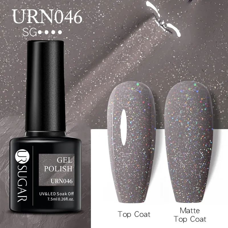 Wenkouban  Glitter Nail Gel Polish Color Glitter Sequins Shiny Gel Long Lasting Base Top Nail Art Varnish