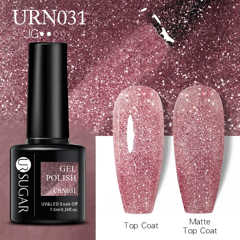 Wenkouban  Glitter Nail Gel Polish Color Glitter Sequins Shiny Gel Long Lasting Base Top Nail Art Varnish