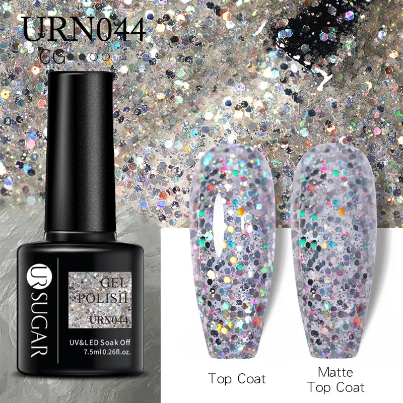 Wenkouban  Glitter Nail Gel Polish Color Glitter Sequins Shiny Gel Long Lasting Base Top Nail Art Varnish