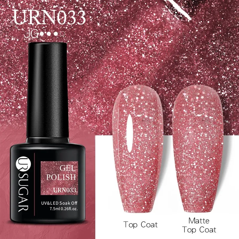 Wenkouban  Glitter Nail Gel Polish Color Glitter Sequins Shiny Gel Long Lasting Base Top Nail Art Varnish