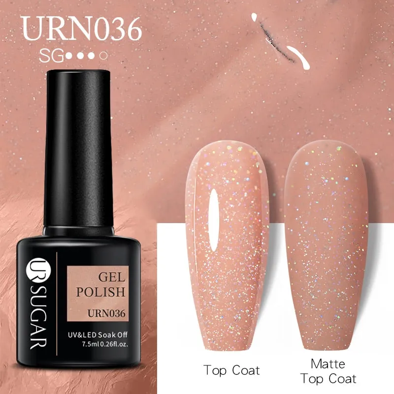 Wenkouban  Glitter Nail Gel Polish Color Glitter Sequins Shiny Gel Long Lasting Base Top Nail Art Varnish