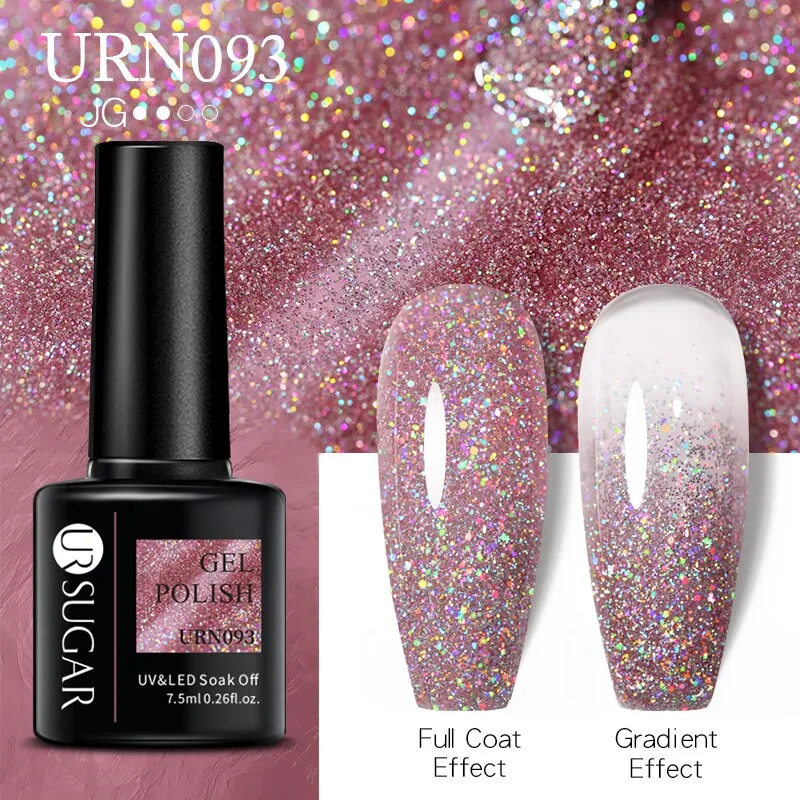 Wenkouban  Glitter Nail Gel Polish Color Glitter Sequins Shiny Gel Long Lasting Base Top Nail Art Varnish